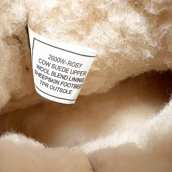 BEARPAW women's snow booties shoe size 5 Tan brown suede upper ROSY button up - Picture 8 of 8